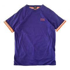 90s USA製 ポロスポーツ ラルフローレン ダブルフェイス Tシャツ リバーシブル ワンポイント ボーダー パープル オレンジ ホワイト