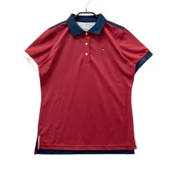 サイズ：L TOMMY HILFIGER GOLF トミー ヒルフィガーゴルフ  バックプリント 半袖ポロシャツ  レッド系 [240101533956] ゴルフウェア レディース ストスト