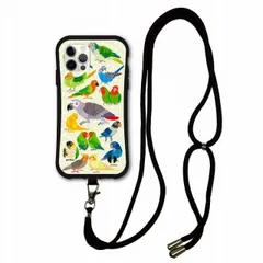 [iPhoneXR(テンアール)] スマホショルダー付 アニマル柄 動物 iPhone16 i-coronケース アイフォン15 14 Pro 13 12 11 スマホケース 全機種対応 カバー ショルダーストラップ 肩掛け 斜め掛け インコ オウム いろいろ