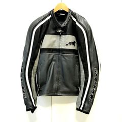 アルパインスターズ レザージャケット USA44 EUR54 ワッペン ブラック バイカー バイクウェア ツーリング オートバイ alpinestars ◇TA2435
