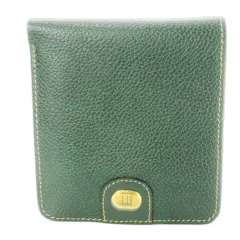 ダンヒル dunhill 二つ折り財布 ウォレット 小銭入れあり レザー 革 ロゴ 緑 グリーン /CK31 ■GY18
