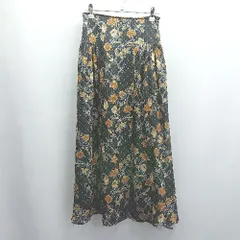 ◇ ⊂Φ IENA イエナ 花柄 薄手 ロング フレア スカート サイズ36 ブラック系 レディース E  【1504240012056】