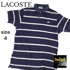 LACOSTE ラコステ EXCLUSIVE EDITION 半袖ポロシャツ ボーダー ネイビー ホワイト