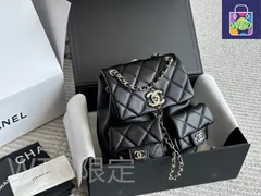 【今日特価】Chanel Duma Backpack 23p Black Gold Frog ダマ バックパック