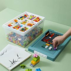 レゴ ボックス 収納ケース キッズ 2タイプ×4色 おしゃれ ケース レゴシリーズ 子ども 家具 おもちゃ収納 フタ付 2タイプ×4色 仕切り付