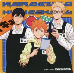 【中古】キャラカード 日向翔陽＆影山飛雄＆月島蛍(烏野高校) コースター風カード 「劇場版ハイキュー!! ゴミ捨て場の決戦×TOWER RECORDS CAFE」 対象商品購入特典