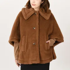 Max Mara マックスマーラ ポンチョ ケープ アウター TENEBRE4 テネブレ カシミヤ テディベア 4731165106 レディース ブラウン ボタン 裏地 秋 冬のサムネイル