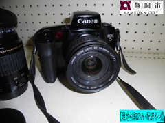 【現地引取のみ】フィルムカメラ　Canon　キャノン　EOS5　望遠レンズ　ストロボ付き