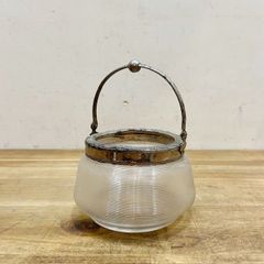 アール・デコ シュガーポット 戦前 切子 アンティーク 骨董ガラス 昭和