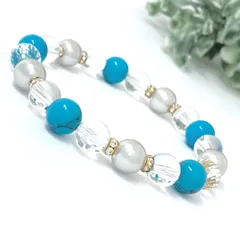 ★天然石ブレスレット【12月の誕生石 ターコイズ】　ハンドメイド