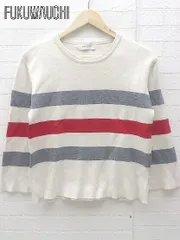 ◇ Simplicite シンプリシテェ コットン ニット ボーダー 長袖 セーター ホワイト グレー レッド レディース  【1002797535801】のサムネイル