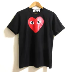 良品 PLAY COMME des GARCONS プレイ コムデギャルソン レッドハートプリント 半袖 Tシャツ カットソー AZ-T112 サイズS ブラック メンズ 古着 中古 USED