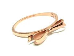■美品■ kate spade ケイトスペード リボン ブレスレット バングル アクセサリー レディース ピンクゴールド系 DJ4047