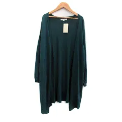 グローブ grove ニットカーディガン ロング丈 前開き L モスグリーン /HO25