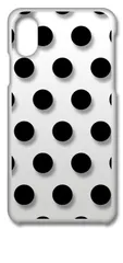 【新品未使用】iPhone X iPhone Xs アイフォンX XS クリア ハードケース ドット柄 水玉 (ブラック) スマホケース カバー cl-iphonex-dotsmall-03