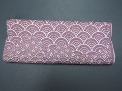 反物　青海波小紋　正絹　薄紫色　アンティーク着物