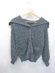 ◇ ⊇ NICOLE CLUB ニコル クラブ セーラーカラー 長袖 カーディガン サイズ40 グリーン レディース E  【1411130009310】