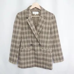 ◇ ⊇ ROPE PICNIC チェック柄 ダブルボタン 長袖 ジャケット サイズ38 ベージュ ブラウン ブラック レディース E  【1408220062461】