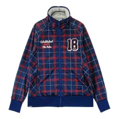 サイズ：L FILA GOLF フィラゴルフ  裏起毛 ジップジャケット チェック柄 ネイビー系 [240101504707] ゴルフウェア レディース ストスト