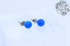 ピアス　両耳　ポストタイプ　ブルーオパール　他カラーあり　他サイズあり　シルバー　スターリングシルバー　ハワイアンジュエリー　ハワジュ　アクセサリー　丸玉　６㎜　誕生石　レディース　メンズ　シンプル　上品　日常使い　プレゼント　ギフト　ペア　お揃い