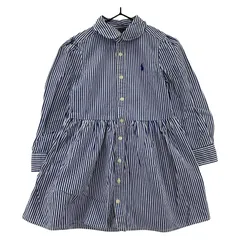 POLO RALPH LAUREN ポロ・ラルフローレン ストライプ シャツワンピース size3/3T(100)/ブルー×ホワイト