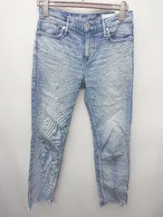 ◇ Θ upper hights アッパーハイツ ダメージ加工 スリム ジーンズ デニム パンツ サイズ24 ブルー系 レディース P  【1408200038745】