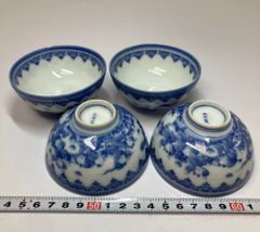 中国　清時代　道光庚子年製　染付蓋茶碗ペア　送料込み251130 中国 清時代 道光庚子年製 染付蓋茶碗4点 木箱付 送料込み260521