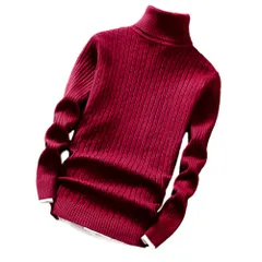 [アスペルシオ] ハイネック スリム ケーブル ニット セーター メンズ ボリュームネック タートルネック モックネック ハイネックセーター セータ 防寒 きれいめ もこもこ アッタカ お兄 お兄系 オーバーサイズ カラフル big トレー [レッド] [M]