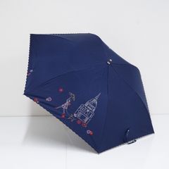 折りたたみ日傘 NINA RICCI ニナリッチ USED品 晴雨兼用 サマーシールドLⅡ 軽量 遮光 遮熱 刺繍 ネイビー 50cm FA9100