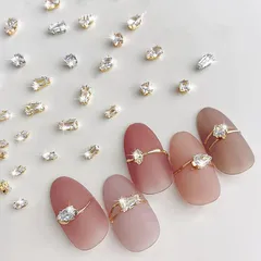 ネイル ストーン 50個セット ネイルパーツ ストーン 立体 小さい ラインストーン クリア キラキラ ネイルアート パーツ ジュエリー デコパーツ 手芸 ハンドメイド (クリア A) 1