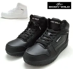 ボディワイルド BLS5548 BODY WILD ハイカットスニーカー 防水スニーカー スノトレ レディーススニーカー 紐靴 雨の日 雪の日 雪道 防滑 滑りにくい 歩きやすい 通学 普段履き 婦人 靴 ブラック ホワイト 黒 白