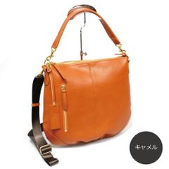 ショルダーバッグ 本革 レディース 2way バッグ レザー A-LOOK A3106 キャメル 日本製 エールック 大人 女性 高級 上品 おしゃれ シンプル 旅行 普段使い