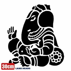 車 ステッカー 30cm 神様 ガネーシャ インド 象 ヒンドゥー教給油口 おもしろ バイク かっこいい カー用品 かわいい シール おしゃれ 転写式 黒 送料無料 st2060-30