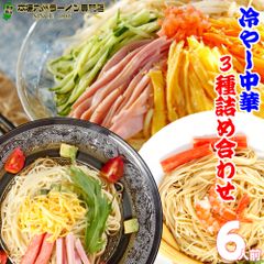冷麺お試し3種6人前セット胡麻だれ シークワーサー 中華醤だれ 各2食入り 3種類の人気冷麺を食べ比べ ノンフライの九州熟成麺で健康指向 保存食 ギフト 御中元 内祝