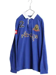 【お得なクーポン配布中!】 00s ダブルポニー スイス代表 ポロ ラルフローレン 長袖 ラガーシャツ メンズ XL / 古着 ラグビー 長袖シャツ ヘビーウェイト ナンバリング