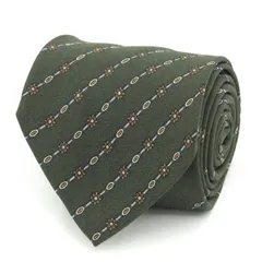 マリオヴァレンティノ ブランド ネクタイ シルク ストライプ柄 メンズ グリーン MARIO VALENTINO 【中古】