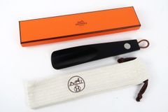 HERMES 靴べら ウッドブラシ 馬毛 靴クリーム 靴磨き ポーチなし