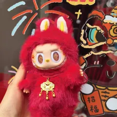 ZIMOMO ジモモ ふわふわぬいぐるみLabubu チャイナ風　赤　香り付き 週末限定値下げ 中国限定 ZIMOMO LABUBU キャラクター 約38cm