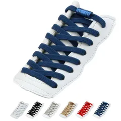 靴紐 結ばない 靴ひも ゴム紐 スニーカー シューレース 色選べる 1足分(2本) 留め具 ほどけない 簡単取り付け 伸びる靴紐 結ばない靴紐 子供 ローカット ハイカット 色選べる 無地  sobu01