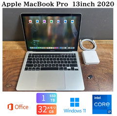 「美品」Apple MacBook Pro Retina 13inch 2020/CPUi7 2.3GHZ/32GB/SSD1TB/Windows11/office2024/CJ416