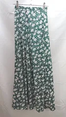 ◇ FREAK'S STORE フリークスストア 花柄 ウエストゴム ロング丈 フレア スカート サイズXL グリーン レディース E  【1303290027375】