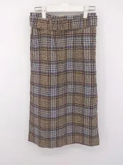 ◇ ◎ AG by aquagirl チェック スリット 膝下丈 ナロー スカート サイズM ベージュ ボルドー ブルー系 レディース E  【1303140013664】