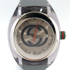 230 稼動 GUCCI 時計 メンズ 箱付き 137.1 シンク グレー - メルカリ