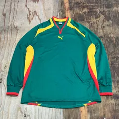 PUMA プーマ ヒットユニオン マルチカラー 長袖 ポロシャツ カットソー トレーニングウェア ゲームシャツ ブロークコア ブロケットコア 80s 90s 古着 VINTAGE メンズ サイズ O MG213のサムネイル