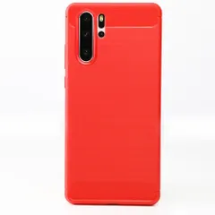 P30 Pro ケース  カーボン調 薄型 耐衝撃 ソフト ケース 【Color】 レッドのサムネイル