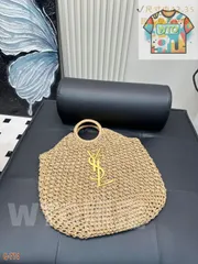 SAINT LAURENT ラフィア ショッピングトート ? 42×35cm [本日特価|新品未使用品]-WT0輸入
