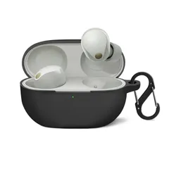 【特価セール】防水 装着充電可能 防塵 キズ防止 耐衝撃 全面保護カバー WF1000XM5 紛失防止 シリコン保護ケース 用 イヤーホン ワイヤレス カラビナ付き ソニー ケース XM5 F-1000 (ブラック) W 9月発売】MOONMN 【2023
