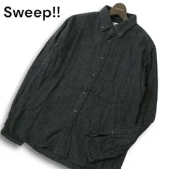 Sweep!! スウィープ 秋冬★ 長袖 千鳥格子 ボタンダウン フランネル シャツ Sz.4 メンズ 灰 グレー 日本製 大きいサイズのサムネイル