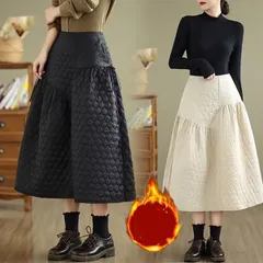 スカート ロング レディース 厚手 春 秋 冬 フレアスカート バルーンスカート 黒 裏起毛 フレア ボトムス ロングスカート ミモレ丈 シンプル きれいめ 大人 可愛い ブラック暖かい カジュアル 大人可愛い 2色からお選び xzjhxes#