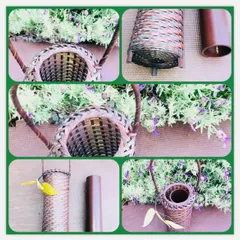 値下げ‼️ 竹花入 ‼️竹山作 ‼️竹製 蝉籠 花入 花籠 竹編 竹籠 掛花入 茶道具 値下げ‼️ 竹花入 ‼️竹山作 ‼️竹製 蝉籠 花入 花籠 竹編 竹籠